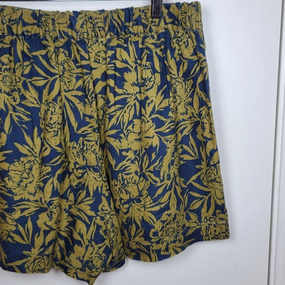 Madewell Clean Pull-On Floral 100% Linen Shorts Size Medium - Picture 8 of 10